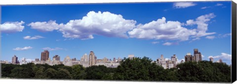 Framed Trees with row of buildings, Central Park, Manhattan, New York City, New York State, USA Print