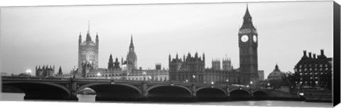 Framed Houses of Parliament, Westminster Bridge and Big Ben, London, England Print