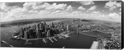 Framed Aerial View of New York City (black &amp; white) Print