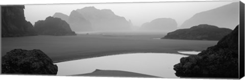Framed Panoramic view of the ocean, Pacific Ocean, Bandon State Natural Area, Bandon, Oregon, USA Print