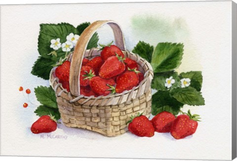 Framed Basket Of Strawberries Print