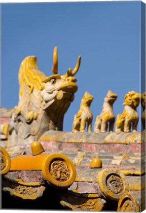 Framed Dragon roof, Hall of Consolation, Forbidden City, Beijing, China Print