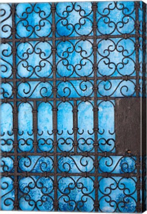 Framed Door detail, Rabat medina, Morocco Print