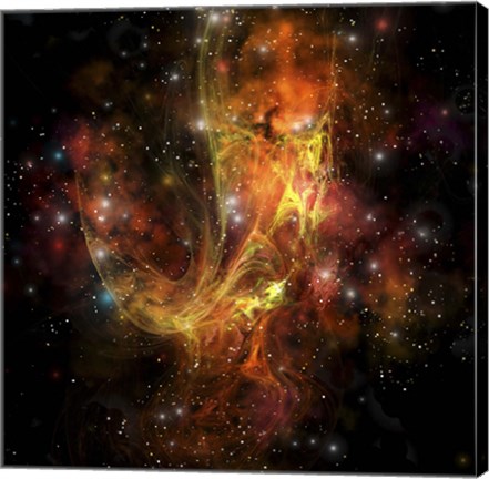 Framed colorful nebula and stars in the cosmos Print