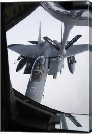 Framed Air refueling a F-15E Strike Eagle of the US Air Force Print