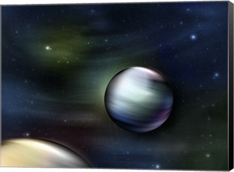Framed Planets in Space Print