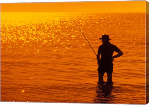 Framed Fishing, Surfer&#39;s Paradise, Australia Print