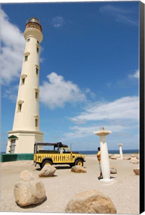 Framed California Lighthouse, Oranjestad, Aruba Print