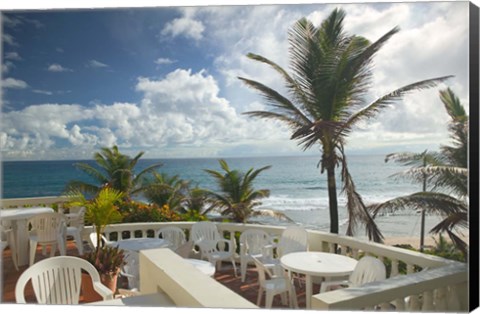 Framed View of Soup Bowl Beach, Bathsheba, Barbados, Caribbean Print