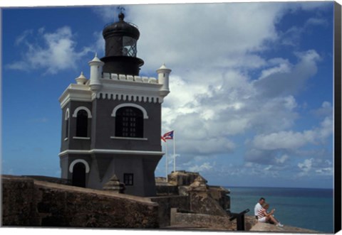 Framed Tower at El Morro Fortress, Old San Juan, Puerto Rico Print
