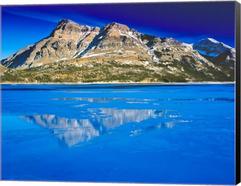 Framed Vimy Peak Reflects into Waterton Lake, Wateron Lakes National Park, Alberta, Canada Print