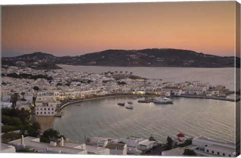 Framed Just After Sunset, Hora, Mykonos, Greece Print