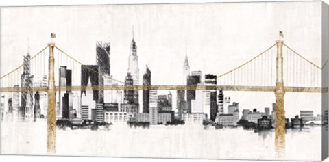 Framed Bridge and Skyline Print