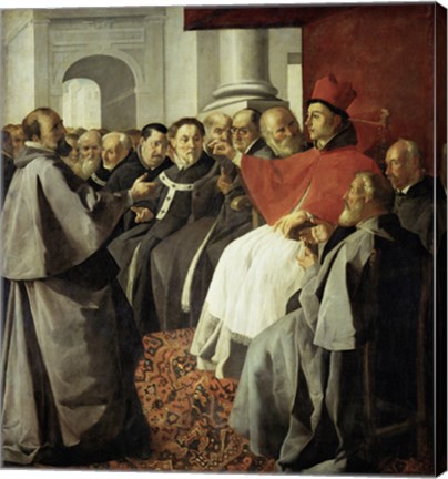 Framed Saint Bonaventura at the Church Council of Lyon Print
