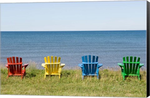 Framed Beach Chairs on Prince Edward Island Print