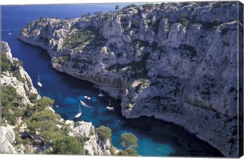 Framed Limestone Cliffs,Provence, France Print