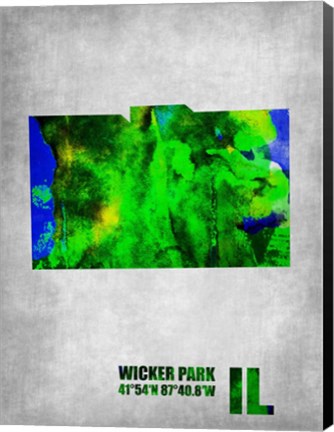 Framed Wicker Park Illinois Print
