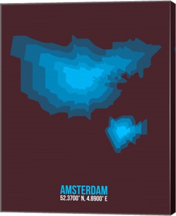 Framed Amsterdam Radiant Map 3 Print