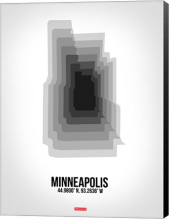Framed Minneapolis Radiant Map 6 Print