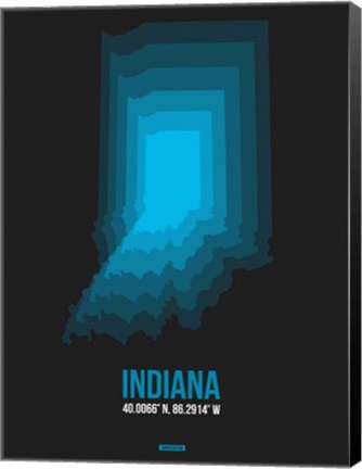 Framed Indiana Radiant Map 5 Print