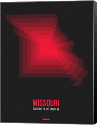 Framed Missouri Radiant Map 6 Print