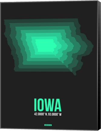 Framed Iowa Radiant Map 5 Print