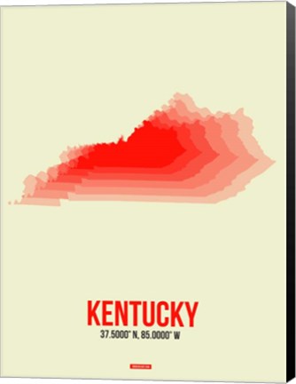 Framed Kentucky Radiant Map 1 Print