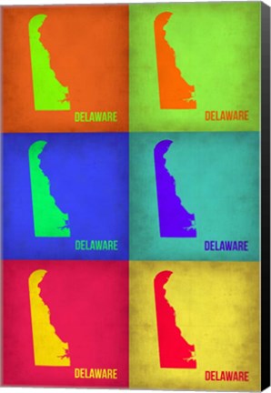 Framed Delaware Pop Art Map 1 Print