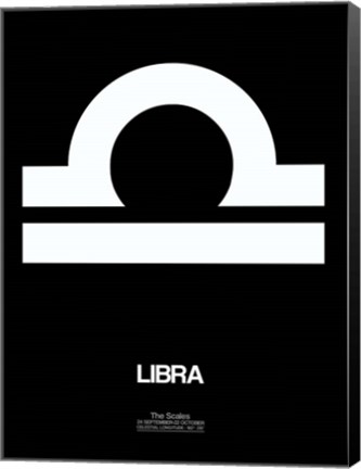 Framed Libra Zodiac Sign White Print