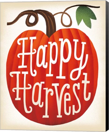 Framed Harvest Time Happy Harvest Pumpkins Print