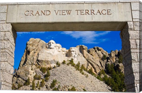 Framed Grand View Terrace, Mount Rushmore Print