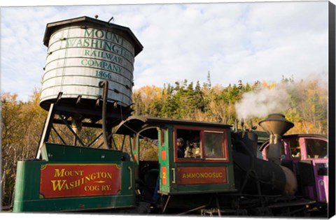 Framed Cog Railroad on Mt Washington in Twin Mountain, New Hampshire Print