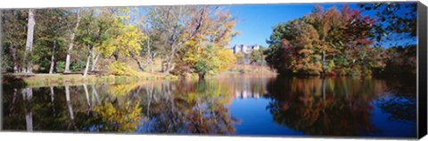 Framed Reflection of Trees in a lake, Biltmore Estate, Asheville, North Carolina Print