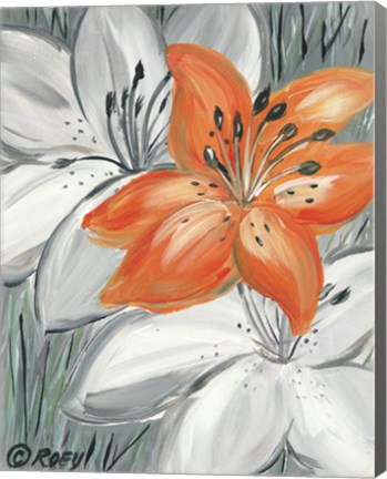 Framed Tiger Lily in Orange Print