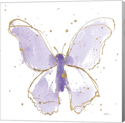 Framed Gilded Butterflies II Lavender Print