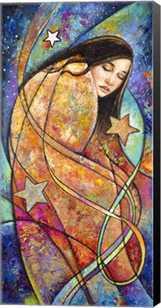 Framed Woman with Stars Print
