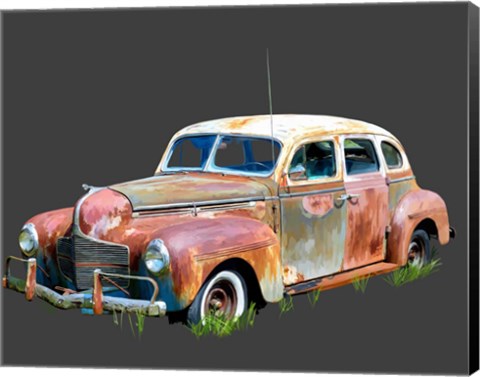 Framed Rusty Car II Print