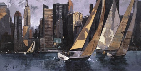 Marti Bofarull Sailboats In Manhattan I