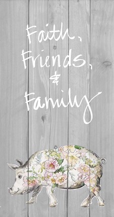 Framed Faith Friends Family Print