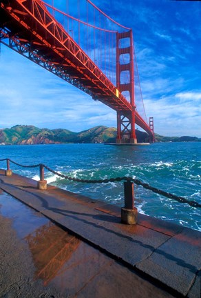 Framed Beneath The Golden Gate Bridge Print