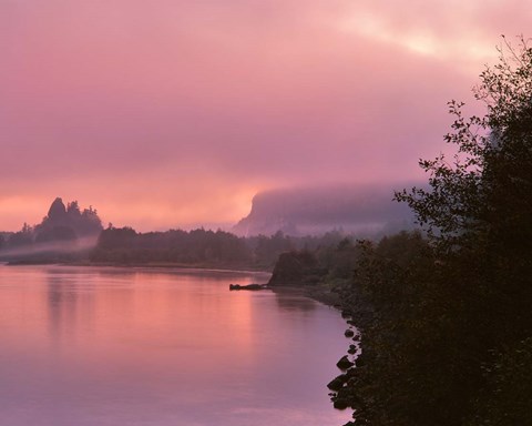 Framed Fog Along The Columbia River, Oregon Print