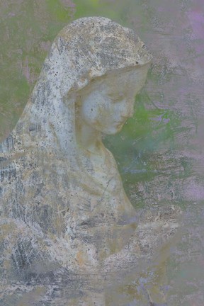 Framed Pastel Abstract Statue Of The Madonna Print