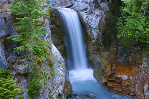 Framed Christine Falls, Mount Rainier National Park, Washington State Print