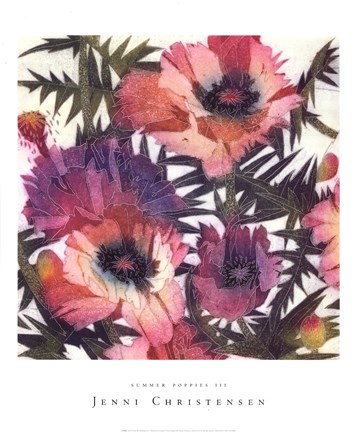 Framed Summer Poppies III Print