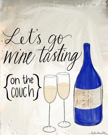 Framed Wine Tasting on the Couch Print