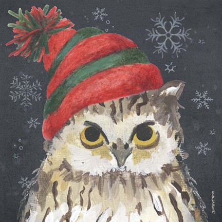 Framed Christmas Owl Print