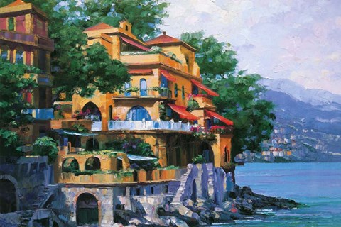 Framed Portofino Villa Print