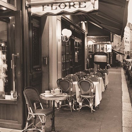 Framed Cafe de Flore Print