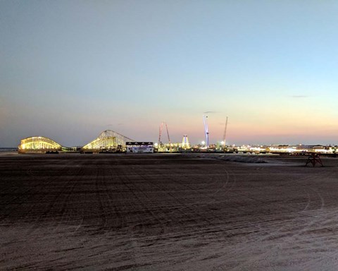 Framed Boardwalk at Dusk, Wildwood NJ Print