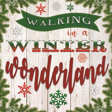 Framed Walking in a Winter Wonderland Print